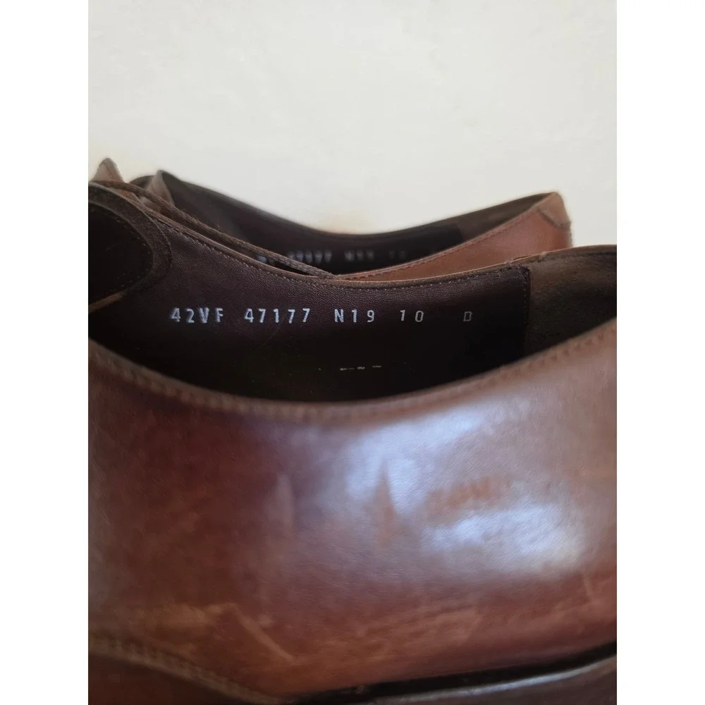 Salvatorre Ferragamo Brown Leather split/apron toe Lace Oxford Derby Shoes sz10D
